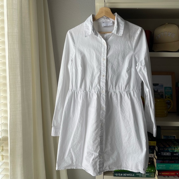 SOLD‼️ASOS cotton mini smock shirt dress in white - Picture 4 of 7